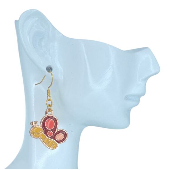 Fall butterfly dangle earrings — lightweight cute autumn jewelry - Picture 3 of 4